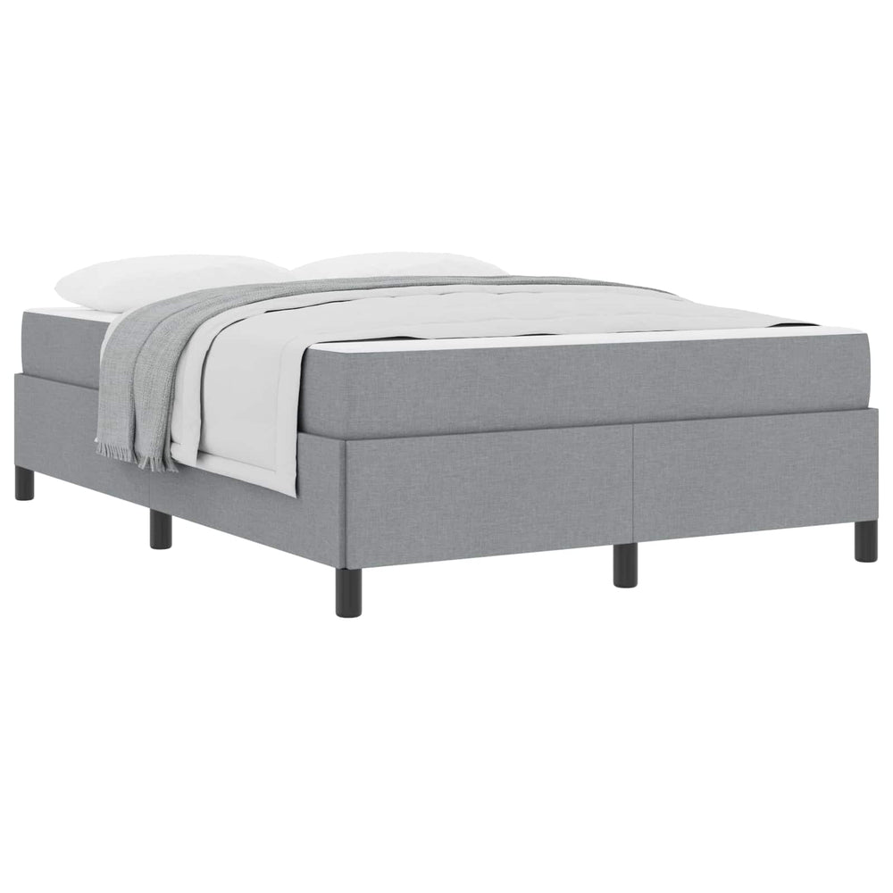 vidaXL Box Spring Bed Light Grey 140 x 200 cm Fabric