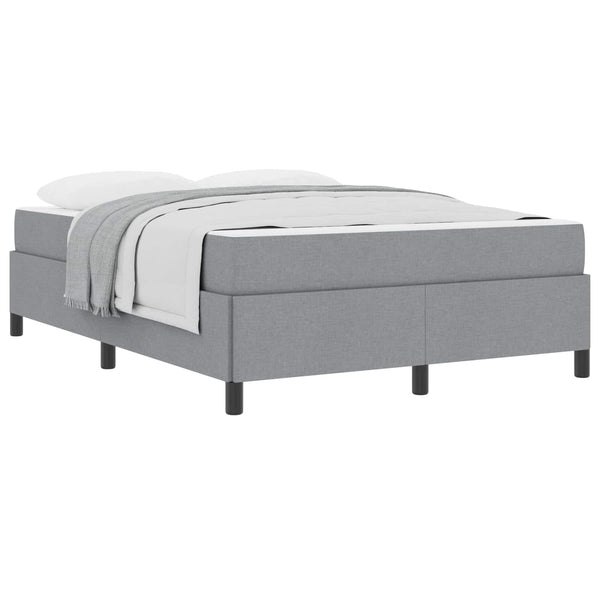 vidaXL Box Spring Bed Light Grey 140 x 200 cm Fabric