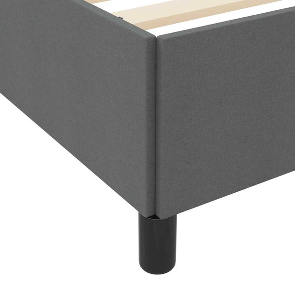 vidaXL Box Spring Bed Dark Grey 140 x 200 cm Fabric