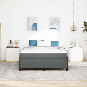 vidaXL Box Spring Bed Dark Grey 140 x 200 cm Fabric