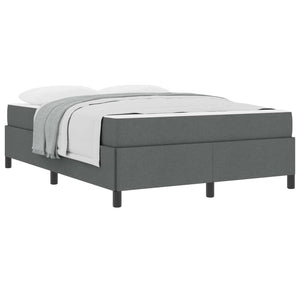 vidaXL Box Spring Bed Dark Grey 140 x 200 cm Fabric