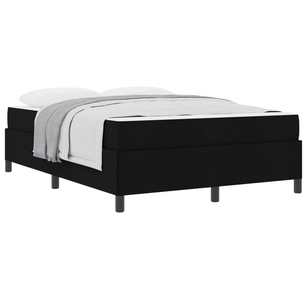vidaXL Box Spring Bed Black 140 x 200 cm Fabric