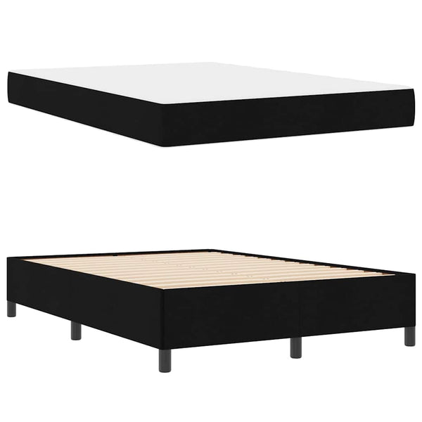 vidaXL Box Spring Bed Black 140 x 200 cm Fabric