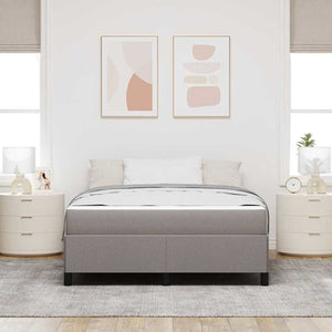 vidaXL Box Spring Bed Taupe 140 x 200 cm Fabric