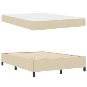 vidaXL Box Spring Bed Cream 140 x 200 cm Fabric