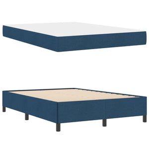 vidaXL Box Spring Bed Blue 140 x 200 cm Fabric