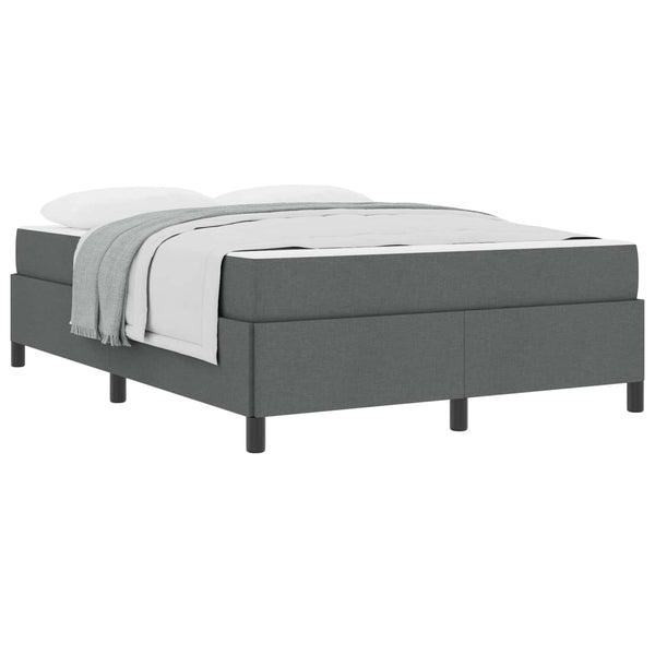 vidaXL Box Spring Bed Dark Grey 160 x 200 cm Fabric