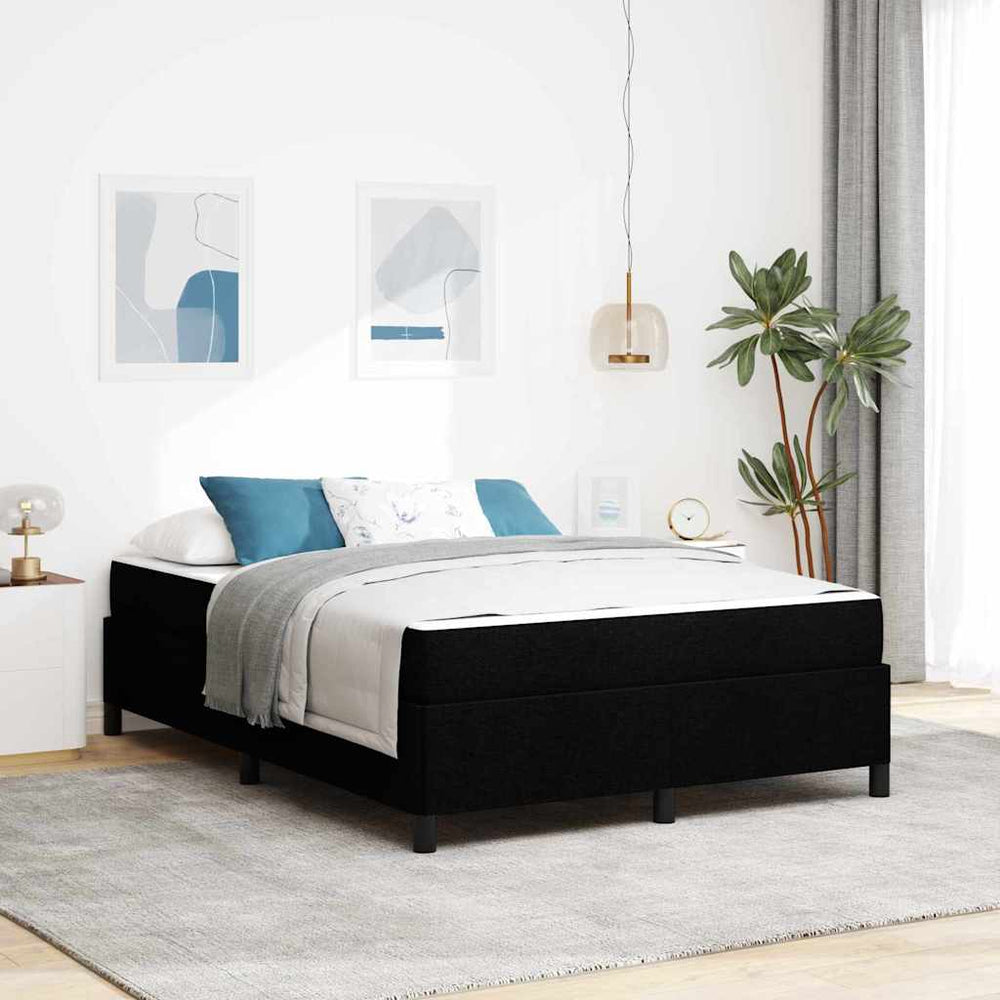 vidaXL Box Spring Bed Black 160 x 200 cm Fabric