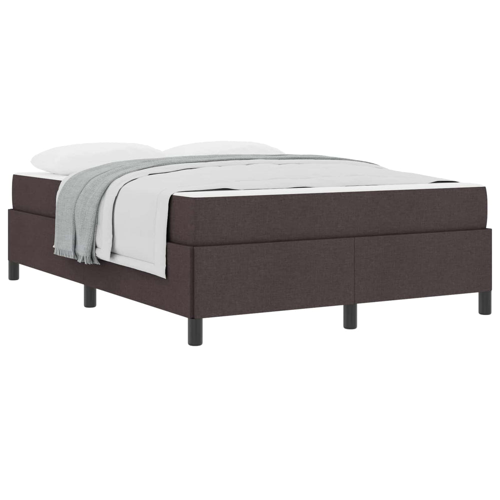 vidaXL Box Spring Bed Dark Brown 160 x 200 cm Fabric