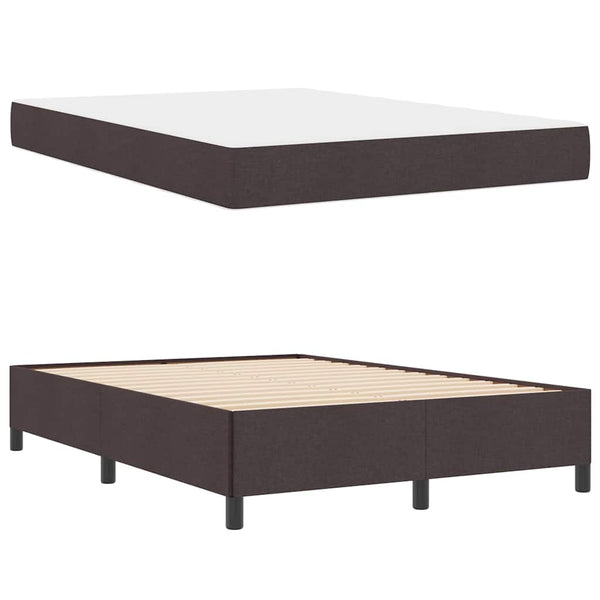 vidaXL Box Spring Bed Dark Brown 160 x 200 cm Fabric