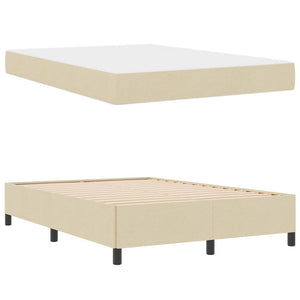 vidaXL Box Spring Bed Cream 160 x 200 cm Fabric