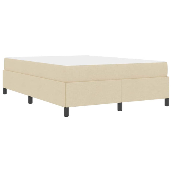vidaXL Box Spring Bed Cream 160 x 200 cm Fabric