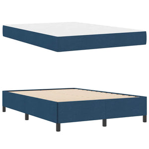 vidaXL Box Spring Bed Blue 160 x 200 cm Fabric