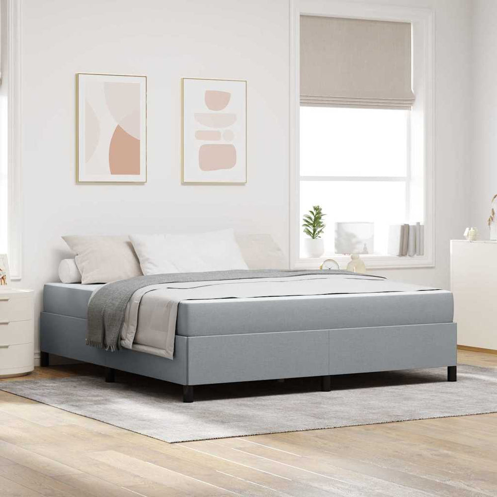 vidaXL Box Spring Bed Light Gray 180 x 200 cm Fabric