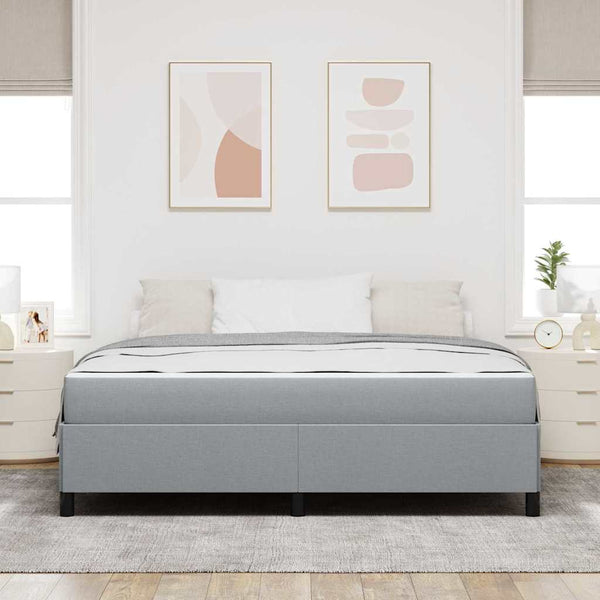 vidaXL Box Spring Bed Light Gray 180 x 200 cm Fabric