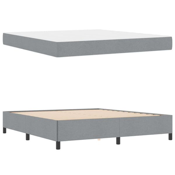 vidaXL Box Spring Bed Light Gray 180 x 200 cm Fabric
