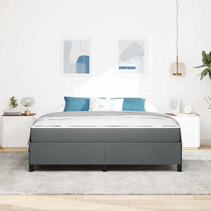vidaXL Box Spring Bed Dark Grey 180 x 200 cm Fabric