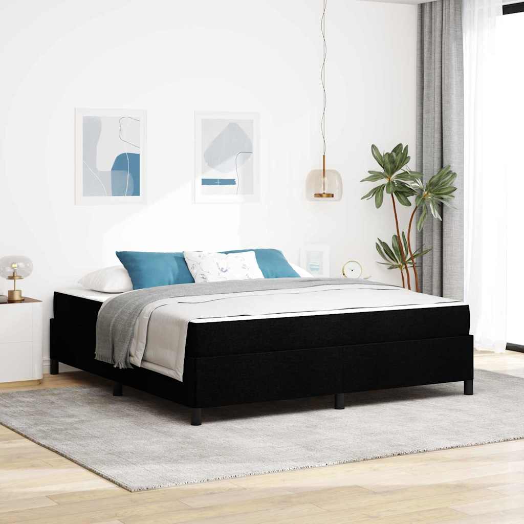 vidaXL Box Spring Bed Black 180 x 200 cm Fabric