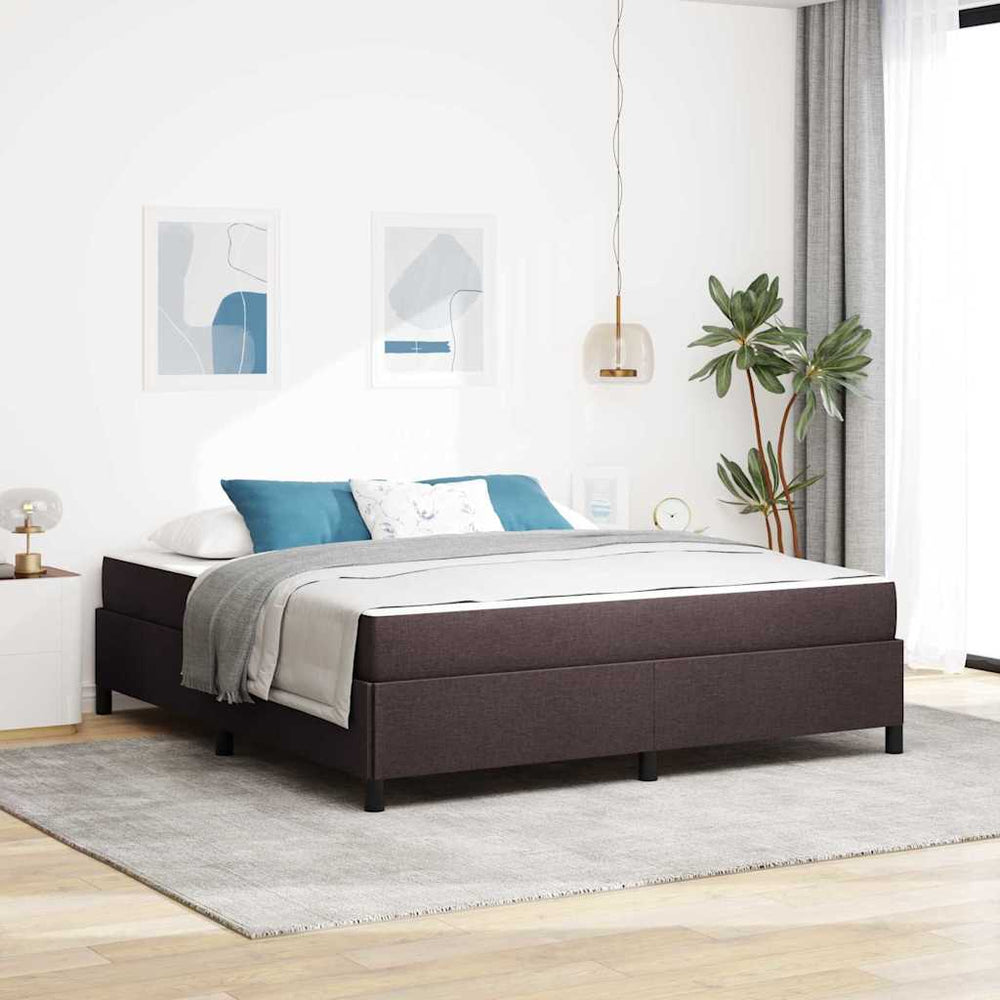 vidaXL Box Spring Bed Dark Brown 180 x 200 cm Fabric