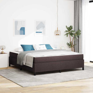 vidaXL Box Spring Bed Dark Brown 180 x 200 cm Fabric