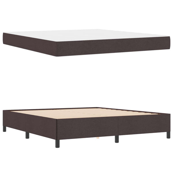 vidaXL Box Spring Bed Dark Brown 180 x 200 cm Fabric