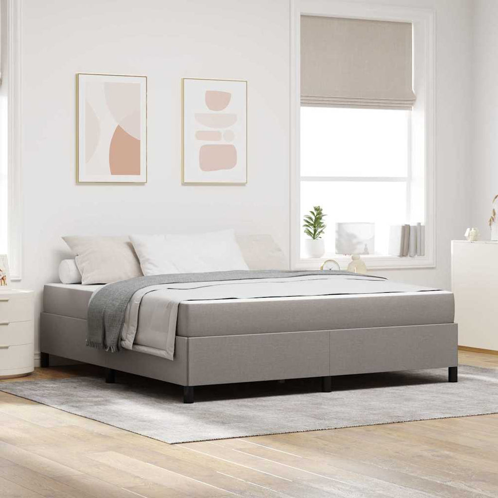 vidaXL Box Spring Bed Taupe 180 x 200 cm Fabric