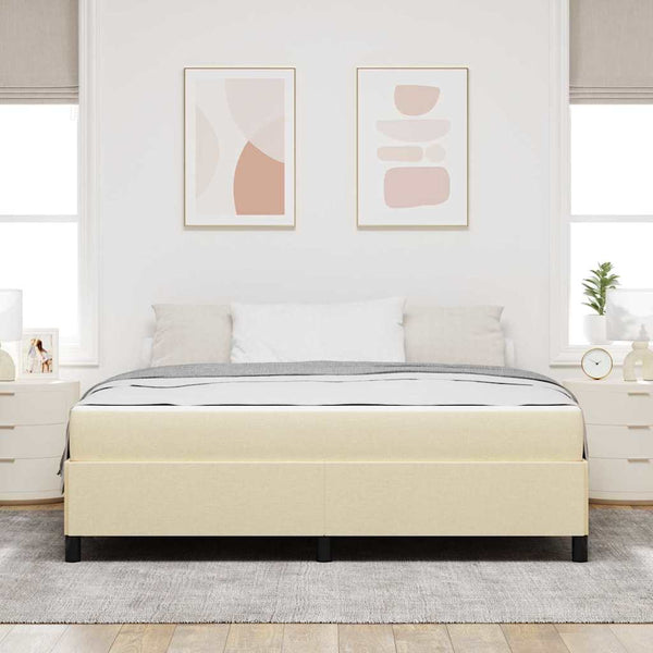 vidaXL Box Spring Bed Cream 180 x 200 cm Fabric