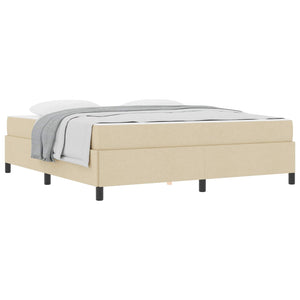 vidaXL Box Spring Bed Cream 180 x 200 cm Fabric