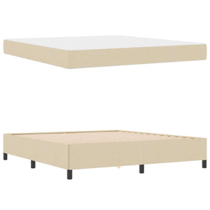 vidaXL Box Spring Bed Cream 180 x 200 cm Fabric