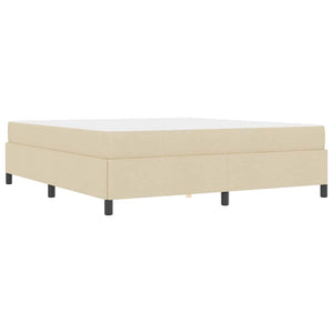 vidaXL Box Spring Bed Cream 180 x 200 cm Fabric