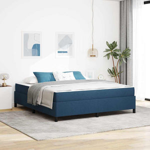 vidaXL Box Spring Bed Blue 180 x 200 cm Fabric