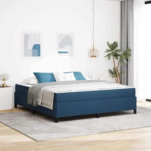 vidaXL Box Spring Bed Blue 180 x 200 cm Fabric
