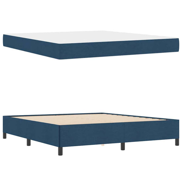 vidaXL Box Spring Bed Blue 180 x 200 cm Fabric