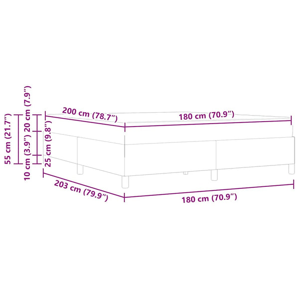 vidaXL Box Spring Bed Blue 180 x 200 cm Fabric