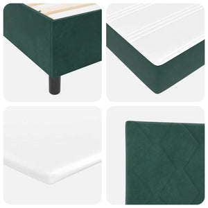 vidaXL Box Spring Bed with Headboard Dark Green 200 x 90 cm Velvet