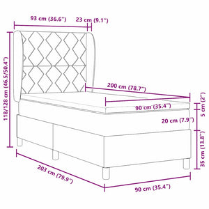 vidaXL Box Spring Bed with Headboard Dark Green 200 x 90 cm Velvet