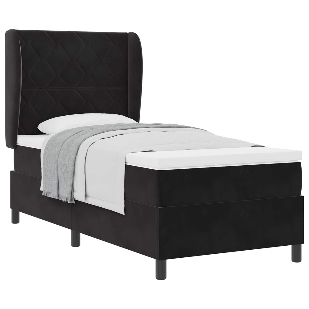 vidaXL Box Spring Bed with Headboard Black 200 x 100 cm Velvet