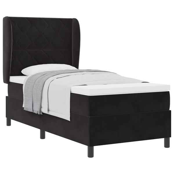 vidaXL Box Spring Bed with Headboard Black 200 x 100 cm Velvet