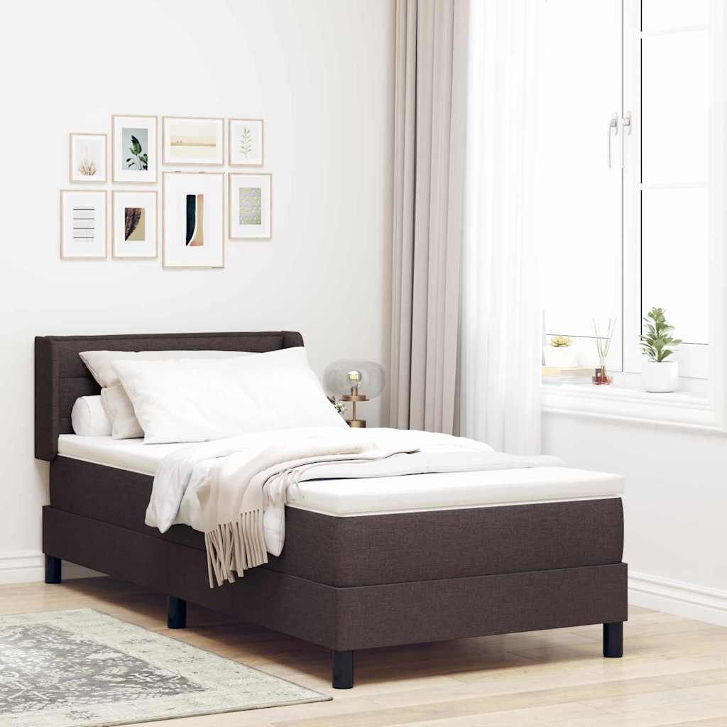 vidaXL Box spring bed with headboard Dark brown 200 x 80 cm Fabric