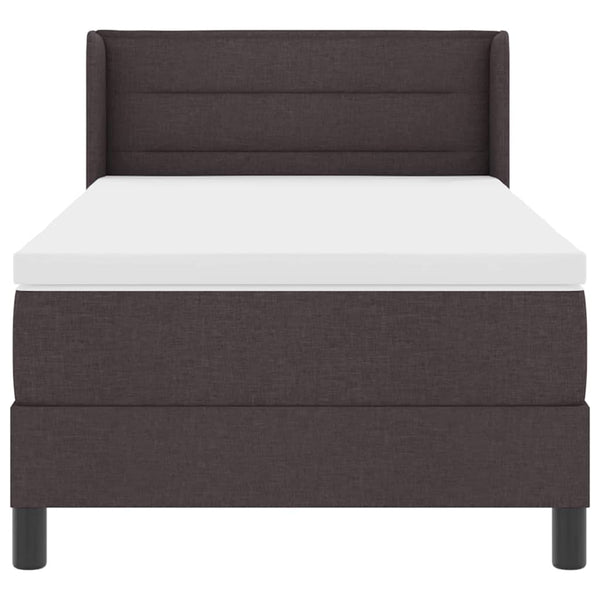 vidaXL Box spring bed with headboard Dark brown 200 x 80 cm Fabric