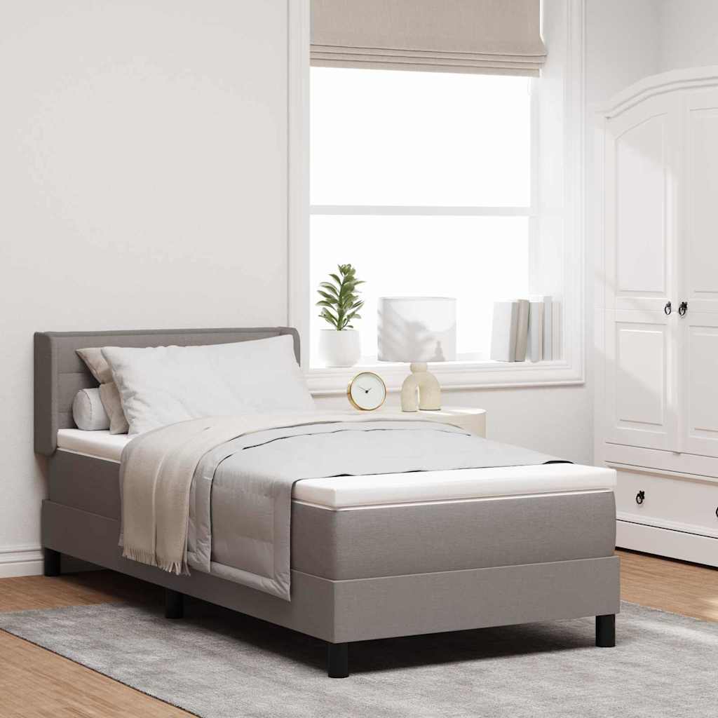 vidaXL Box Spring Bed with Headboard Taupe 200 x 80 cm Fabric