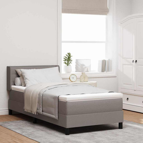 vidaXL Box Spring Bed with Headboard Taupe 200 x 80 cm Fabric