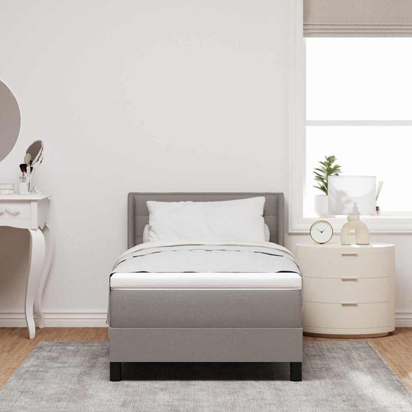 vidaXL Box Spring Bed with Headboard Taupe 200 x 80 cm Fabric