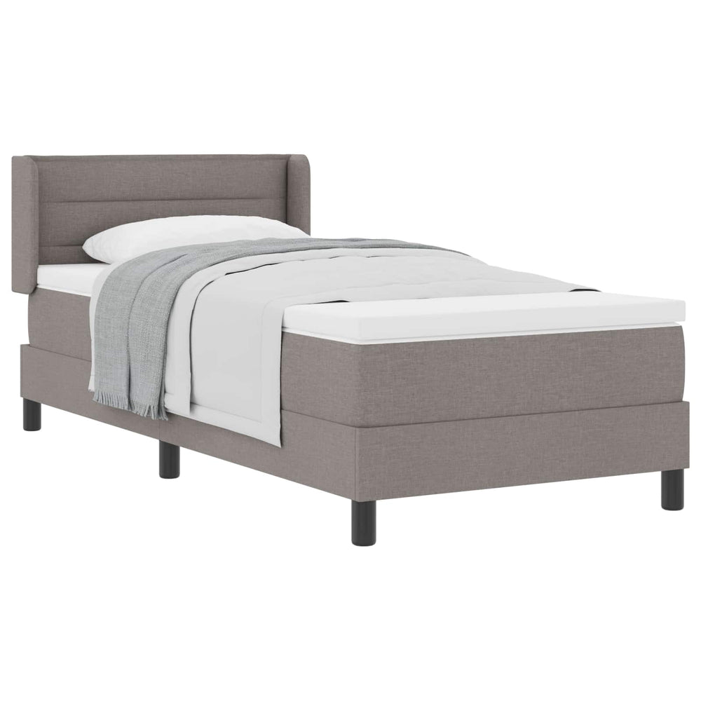 vidaXL Box Spring Bed with Headboard Taupe 200 x 80 cm Fabric