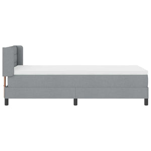 vidaXL Box Spring Bed with Headboard Light Gray 190 x 90 cm Fabric