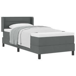 vidaXL Box Spring Bed with Pillows Dark Grey 190 x 90 cm Fabric