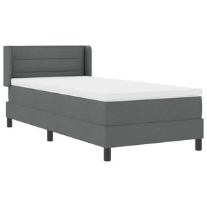 vidaXL Box Spring Bed with Pillows Dark Grey 190 x 90 cm Fabric