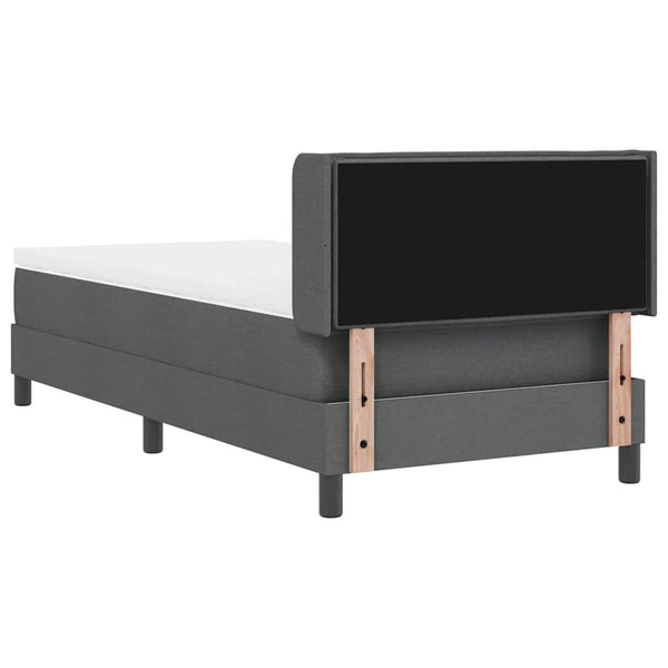 vidaXL Box Spring Bed with Pillows Dark Grey 190 x 90 cm Fabric
