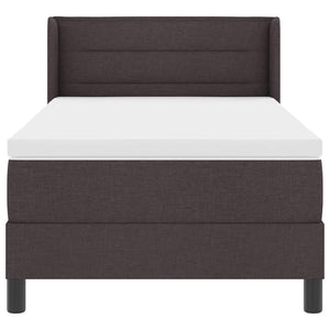 vidaXL Box Spring Bed with Headboard Dark Brown 190 x 90 cm Fabric