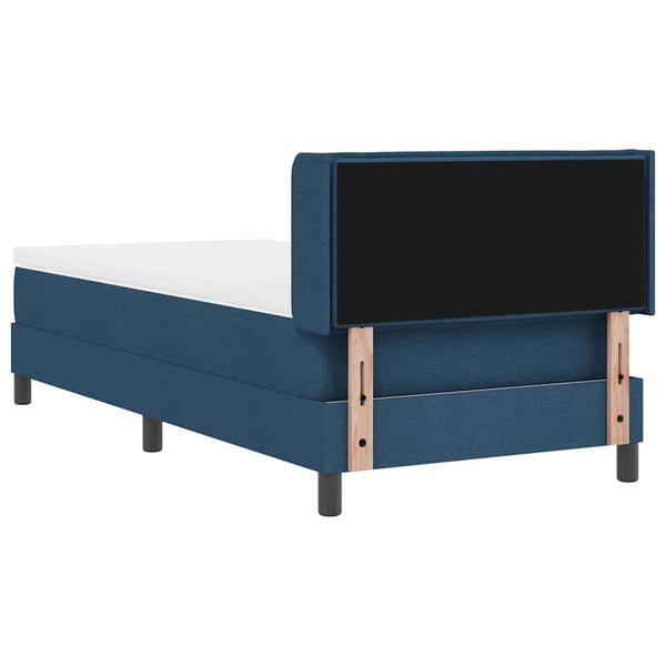 vidaXL Box Spring Bed with Headboard Blue 190 x 90 cm Fabric